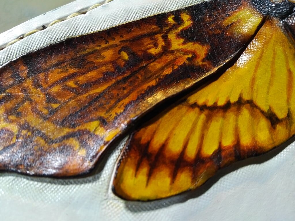 Deaths Head Moth - Leather Bifold Wallet - Handcrafted Wallet -