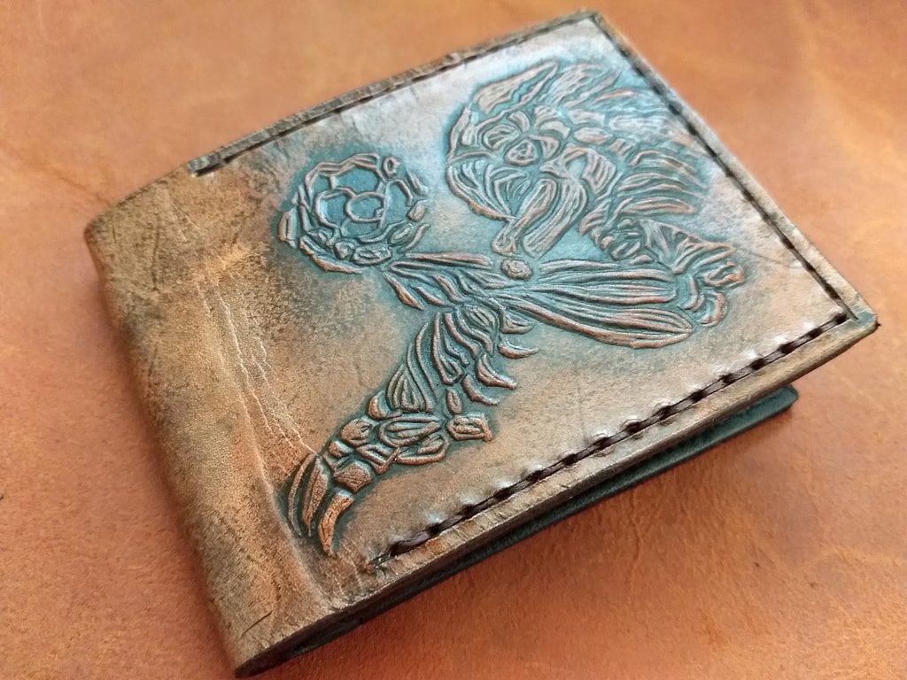 Ancient Chozo - brown - Leather Bifold Wallet - Handcrafted Wallet -