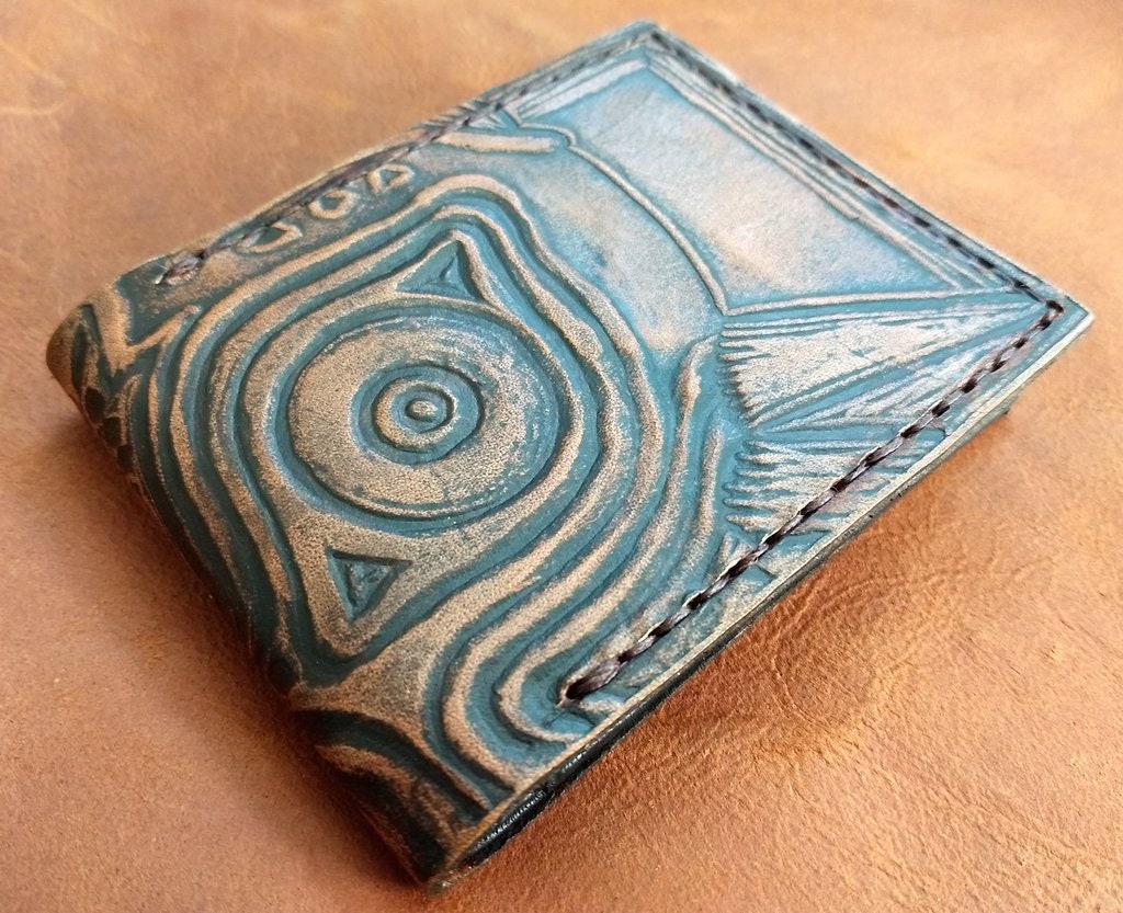 Majoras Mask- Rugged brown - Leather Bifold Wallet - Handcrafted Wallet -