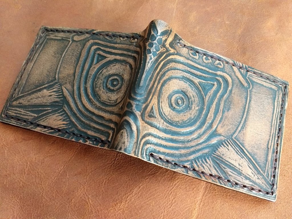 Majoras Mask- Rugged brown - Leather Bifold Wallet - Handcrafted Wallet -