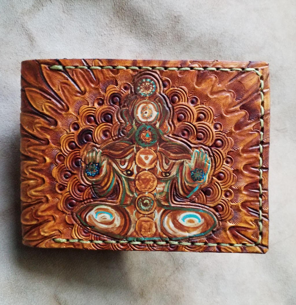 Meditation- Traveler - Bifold Wallet - Handcrafted Wallet -
