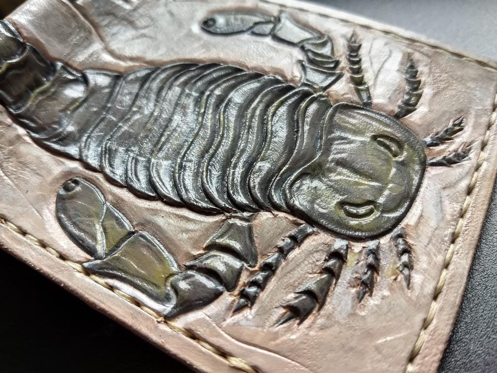 Eurypterid Sea scorpion Fossil - Leather Bifold Wallet -