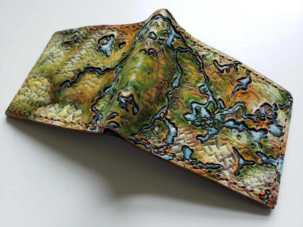 Map of Hyrule, breath of the wild leather wallet- Leather Bifold Wallet - Handcrafted Legend of Zelda Wallet -