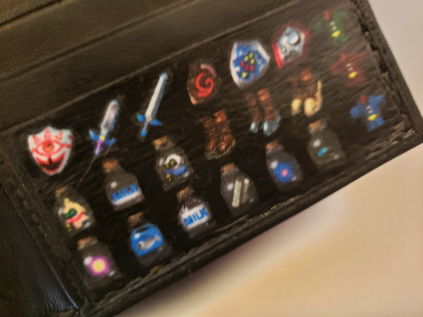 Add items into the card holder front of your wallet.