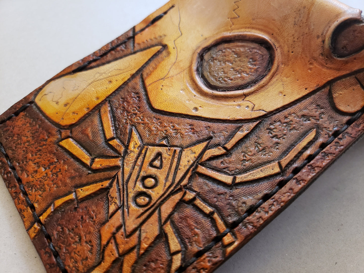 Gold Skulltula Skull Kid leather wallet- Leather Bifold Wallet - Geek Leather Gift - Handcrafted Legend of Zelda Wallet - Link Wallet