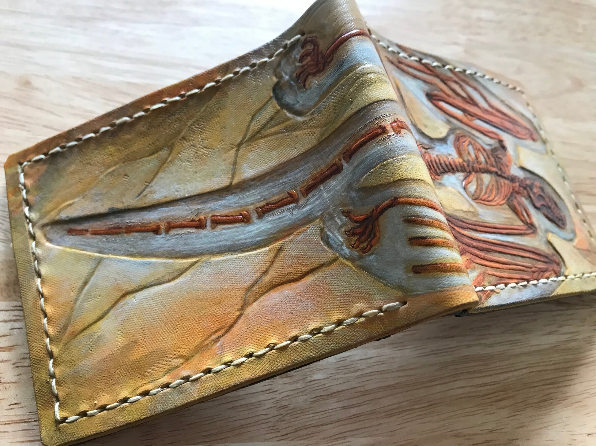 Eocene Bat fossil Skeleton - Leather Bifold Wallet -