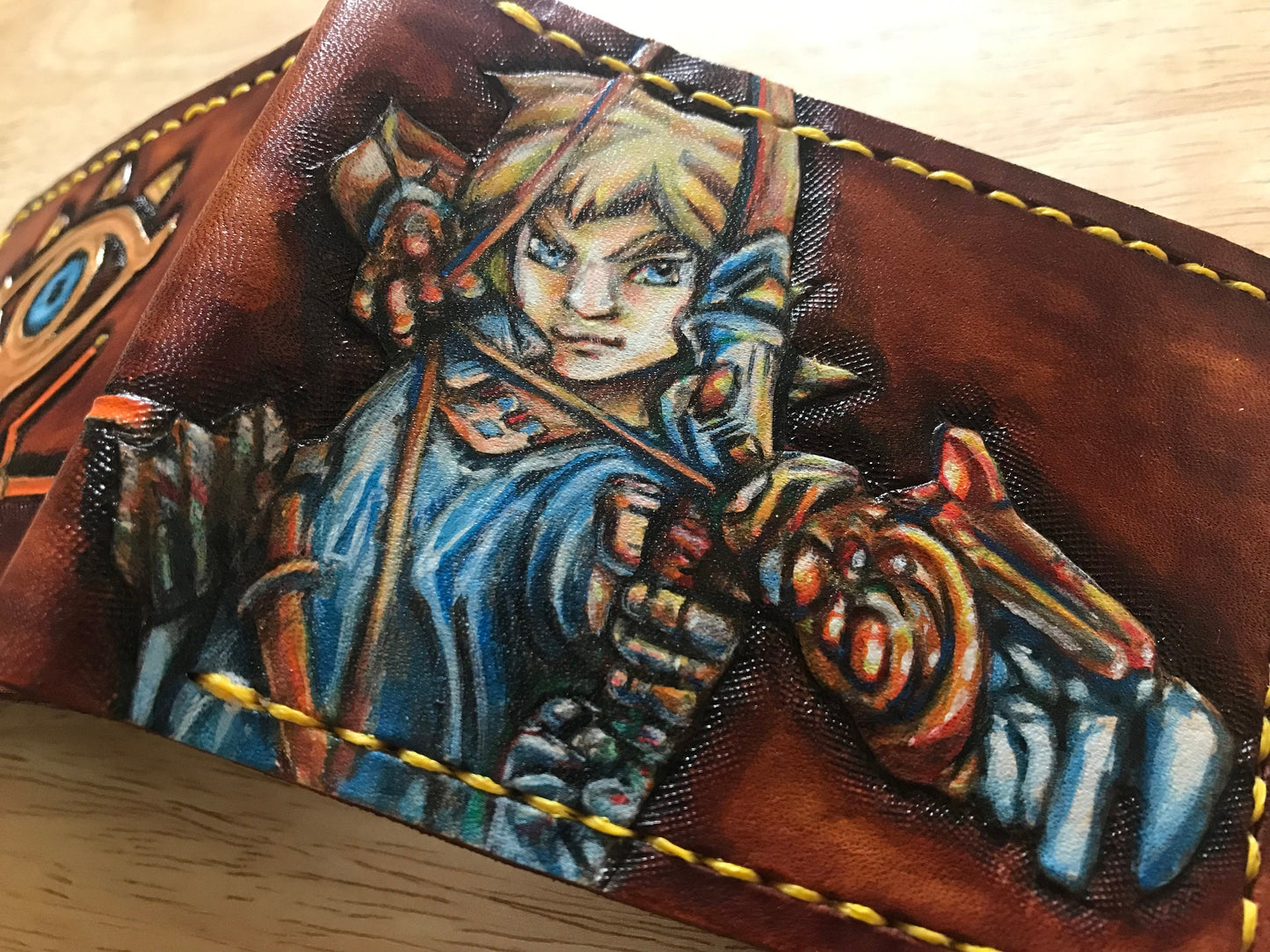 Breath of the Wild leather wallet- Leather Bifold Wallet - Handcrafted Legend of Zelda Wallet - Link Wallet