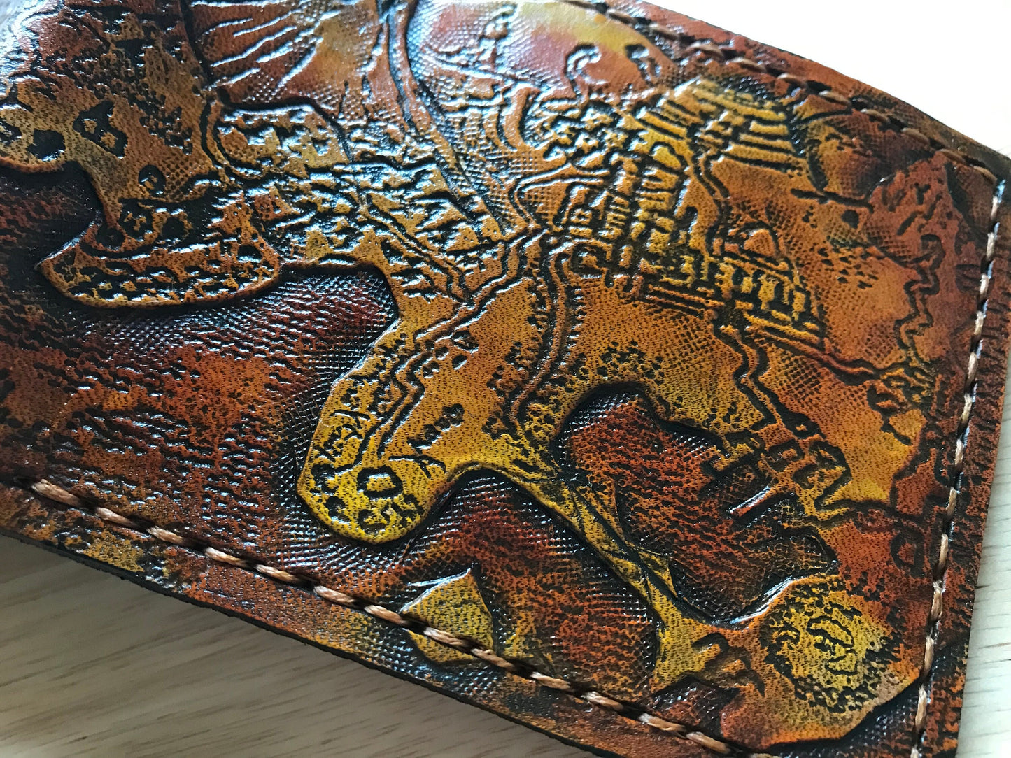 Map of Kanto and Johoto - Leather Bifold Wallet - Handcrafted Wallet -