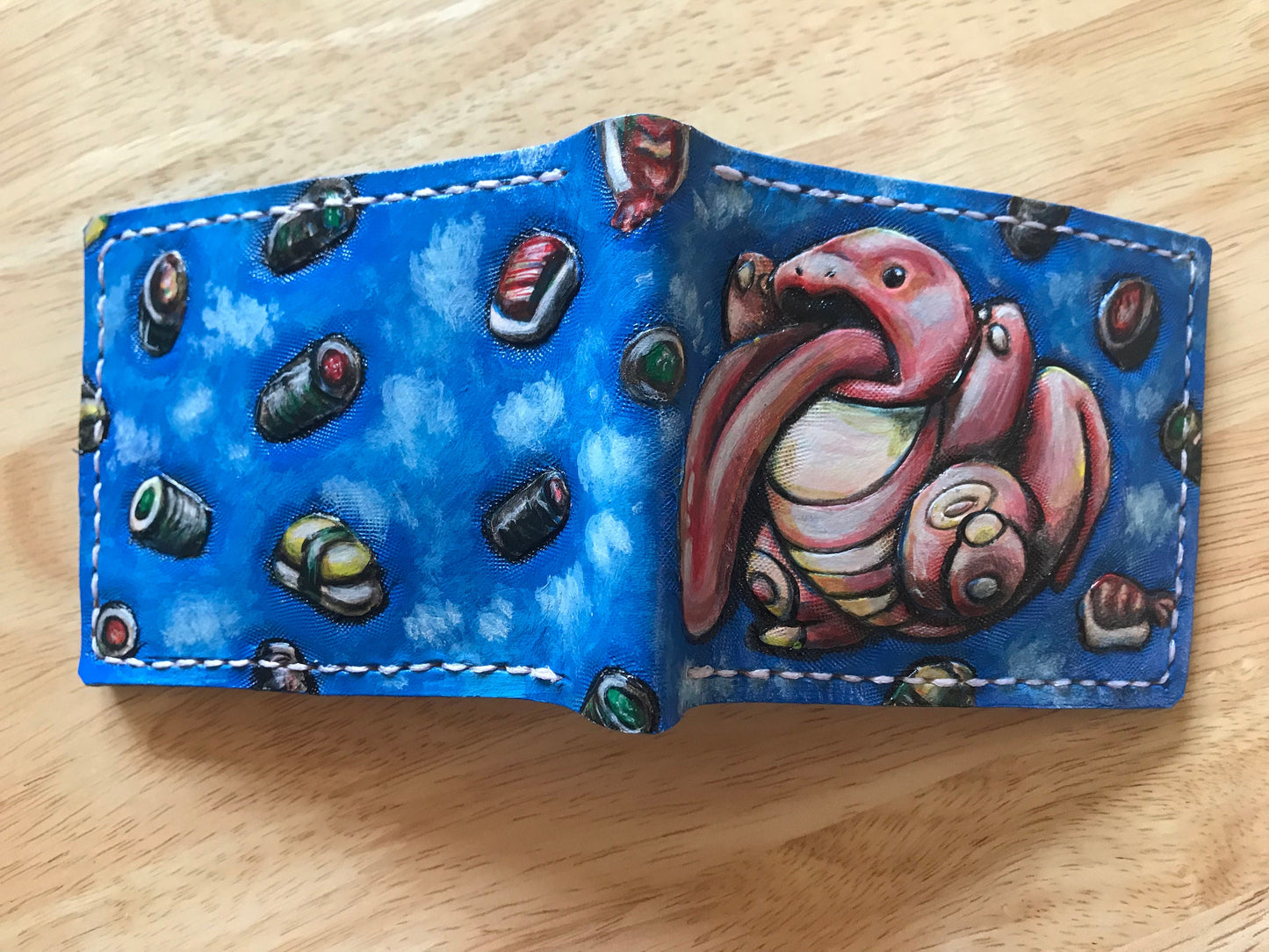 Likitung in hot sushi - Leather Bifold Wallet - Handcrafted Wallet -