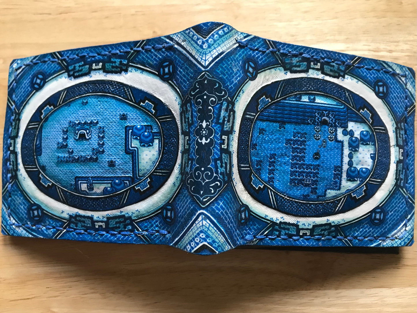 Links Awakening Willow Pattern - Leather Bifold Wallet - Handcrafted Legend of Zelda Wallet - Link Wallet