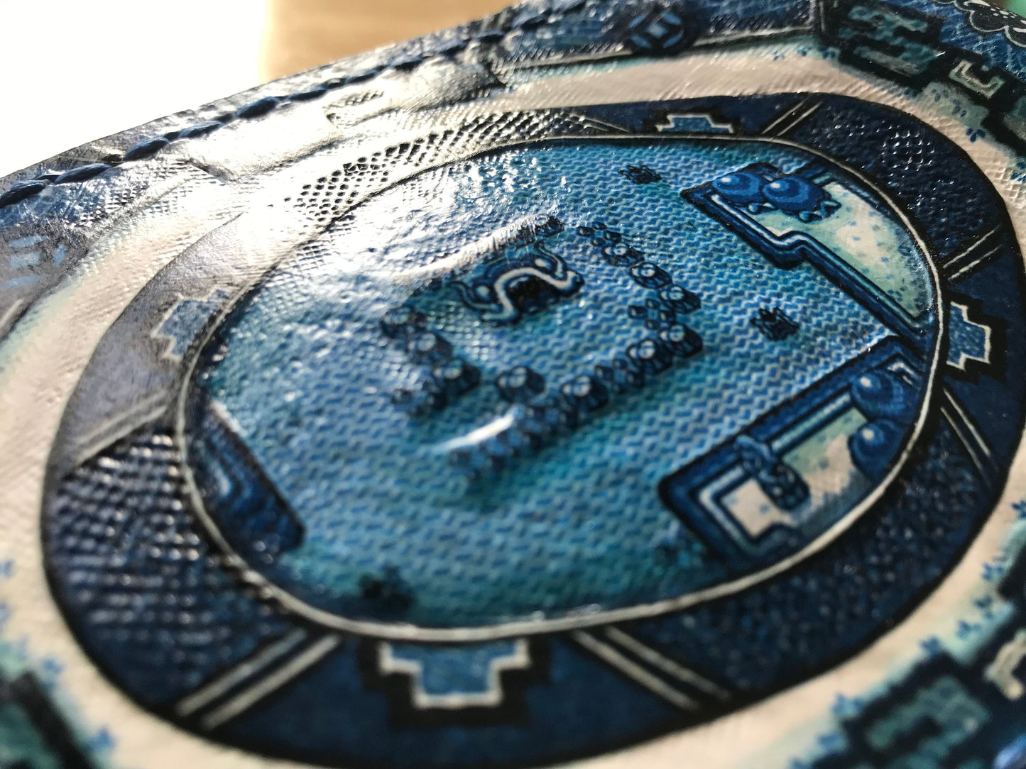 Links Awakening Willow Pattern - Leather Bifold Wallet - Handcrafted Legend of Zelda Wallet - Link Wallet