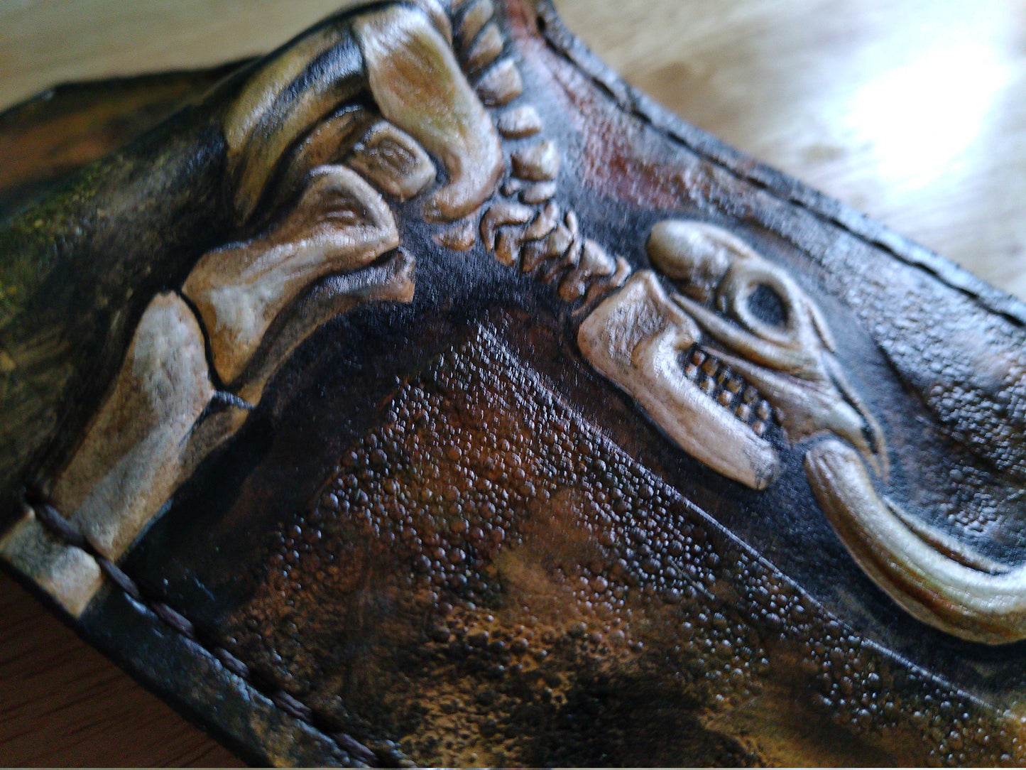 Mastodon Skeleton - Leather Bifold Wallet -