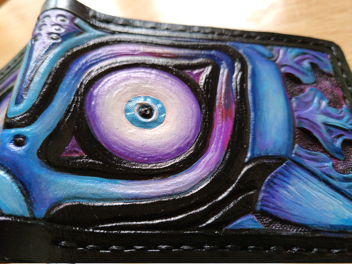 Nocturne Majora - leather wallet- Leather Bifold Wallet - Handcrafted Legend of Zelda Wallet - Link Wallet