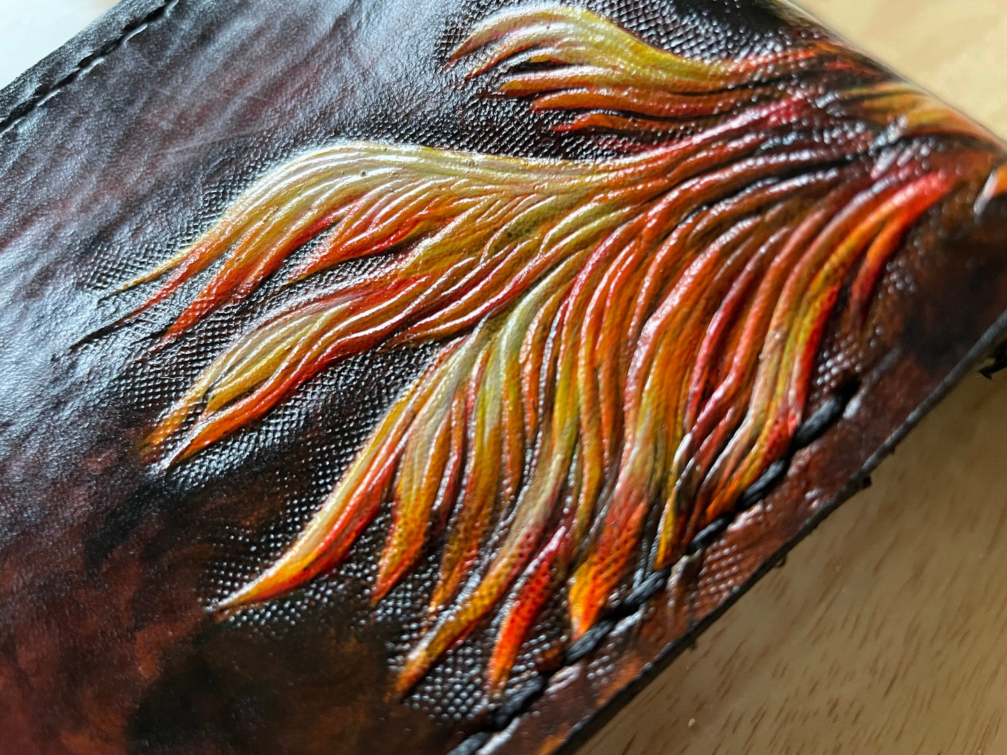 FF14 Gold Chocobo and moogle Rider - dark brown Leather Bifold Wallet - Handcrafted Final Fantasy 14 inspired Wallet -