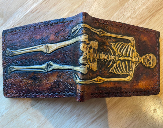 Human Skeleton - Leather Bifold Wallet -