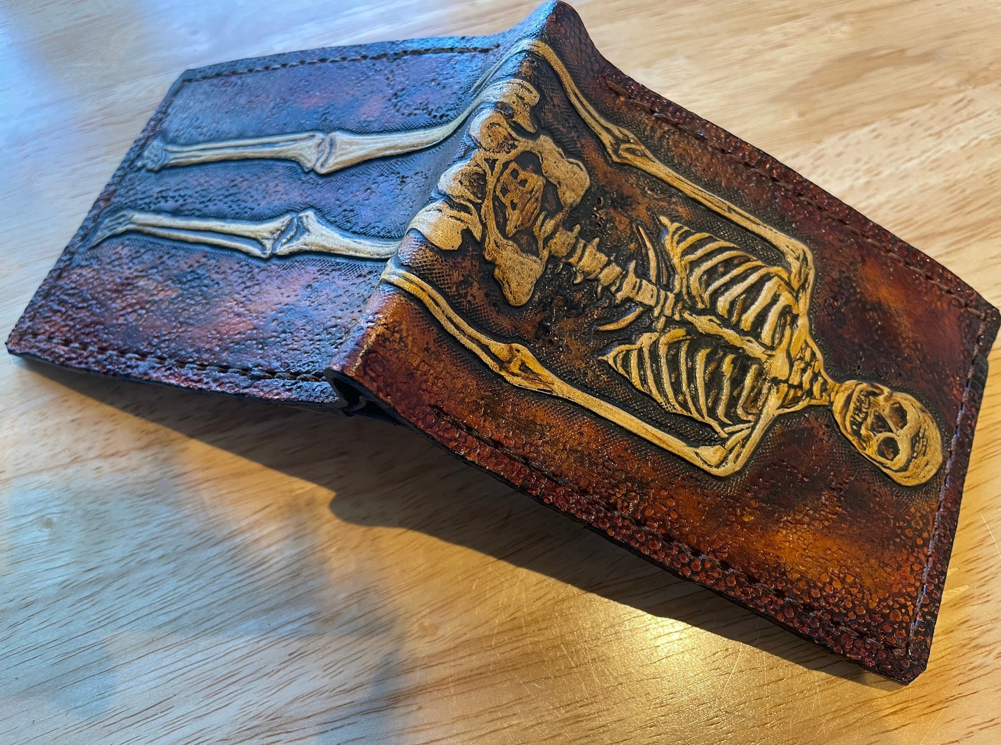 Human Skeleton - Leather Bifold Wallet -