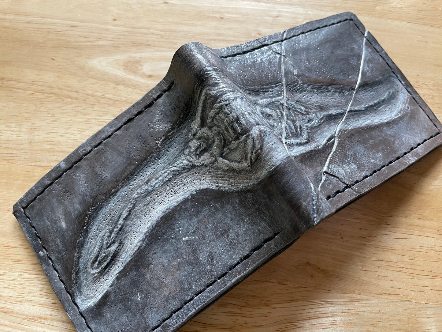 Keichousaurus fossil Skeleton - Leather Bifold Wallet -