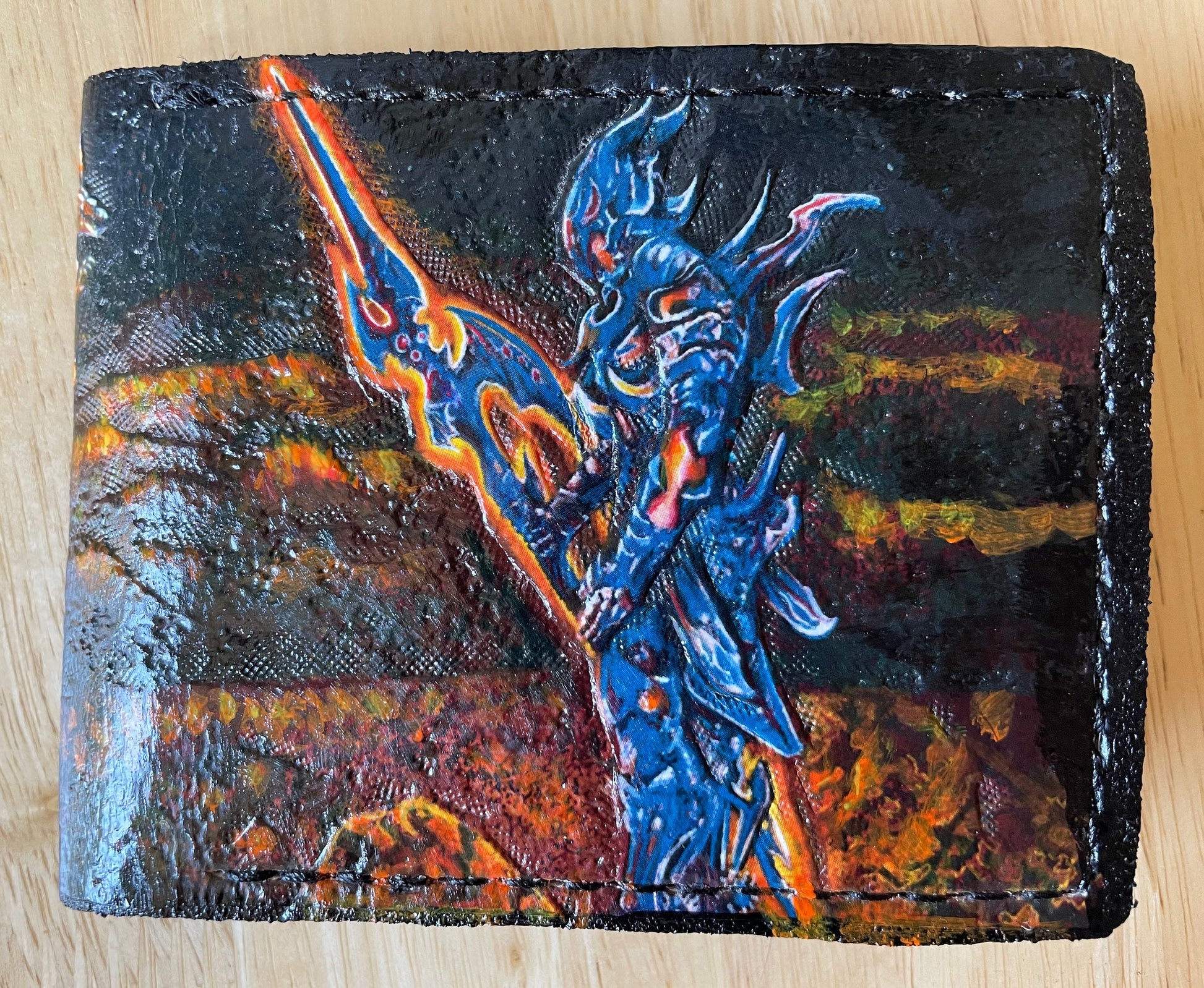 Dragoon version 2 - dark Leather Bifold Wallet - Handcrafted Final Fantasy 14 inspired Wallet -