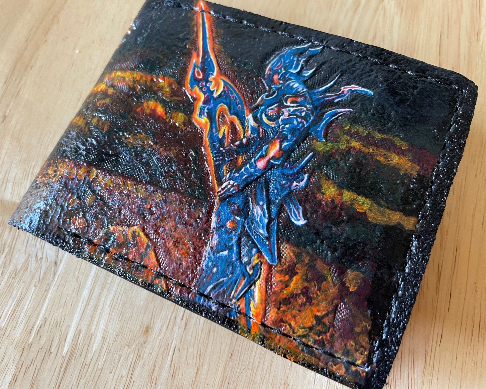 Dragoon version 2 - dark Leather Bifold Wallet - Handcrafted Final Fantasy 14 inspired Wallet -