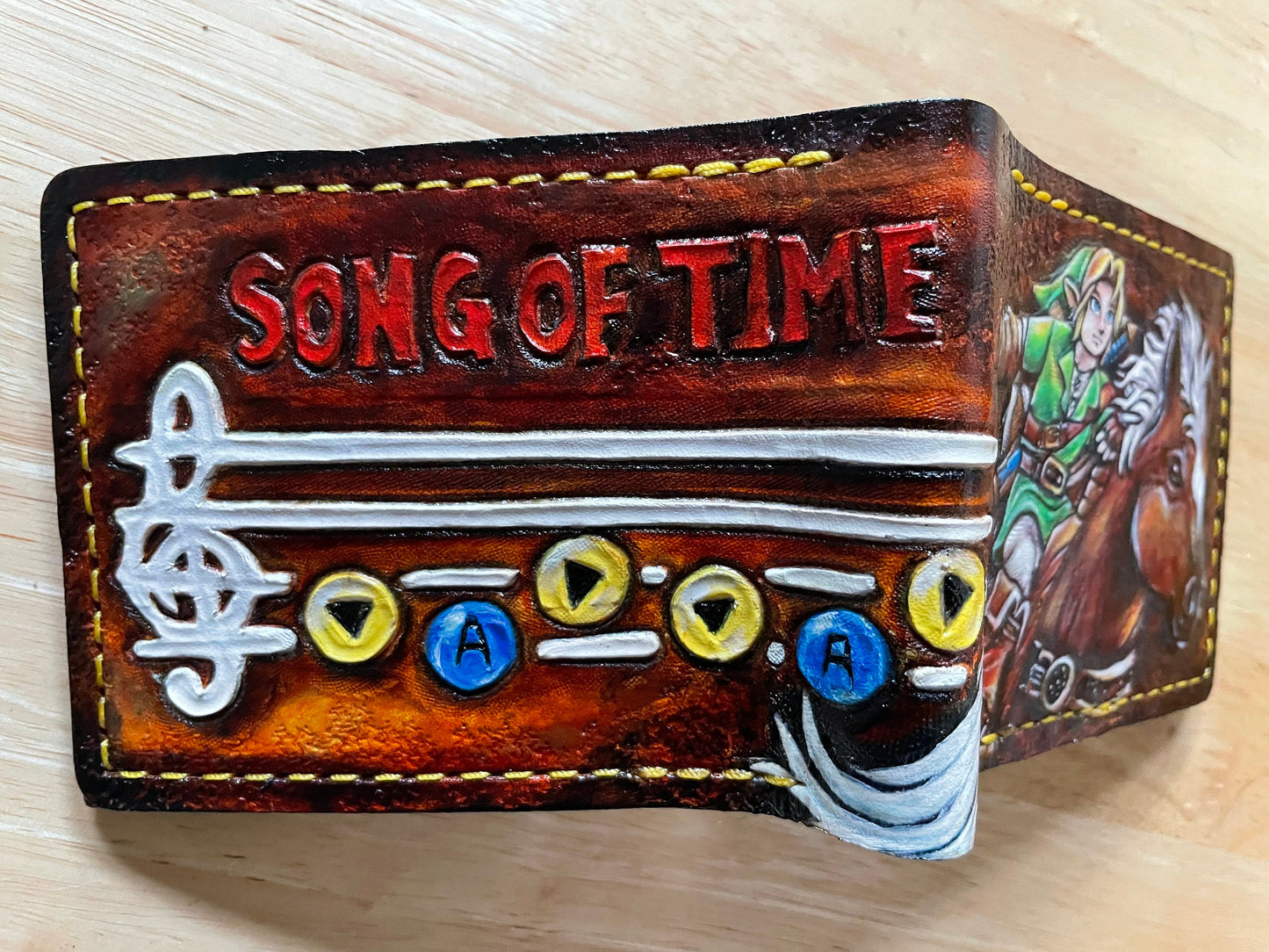 Song of Time leather wallet- Leather Bifold Wallet - Handcrafted Legend of Zelda Wallet - Link Wallet