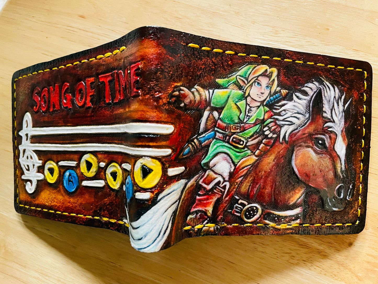 Song of Time leather wallet- Leather Bifold Wallet - Handcrafted Legend of Zelda Wallet - Link Wallet