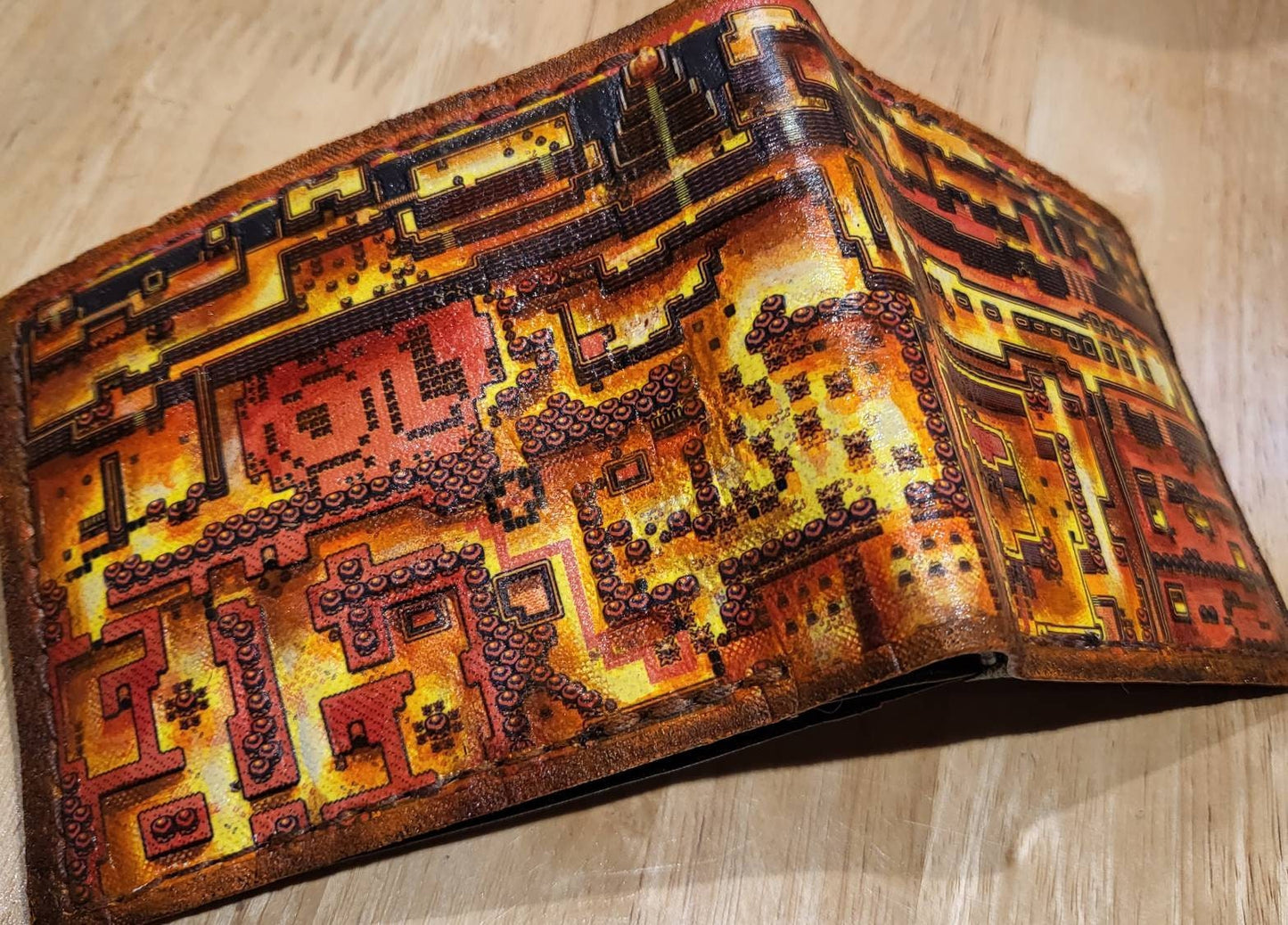 Links Awakening retro map wallet- hand carved leather wallet- Leather Bifold Wallet - Handcrafted Legend of Zelda Wallet - Link Wallet