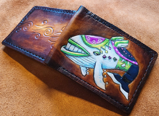 Wind Fish - Link's Awakenng - leather wallet- Leather Bifold Wallet - Handcrafted Legend of Zelda Wallet - Link Wallet