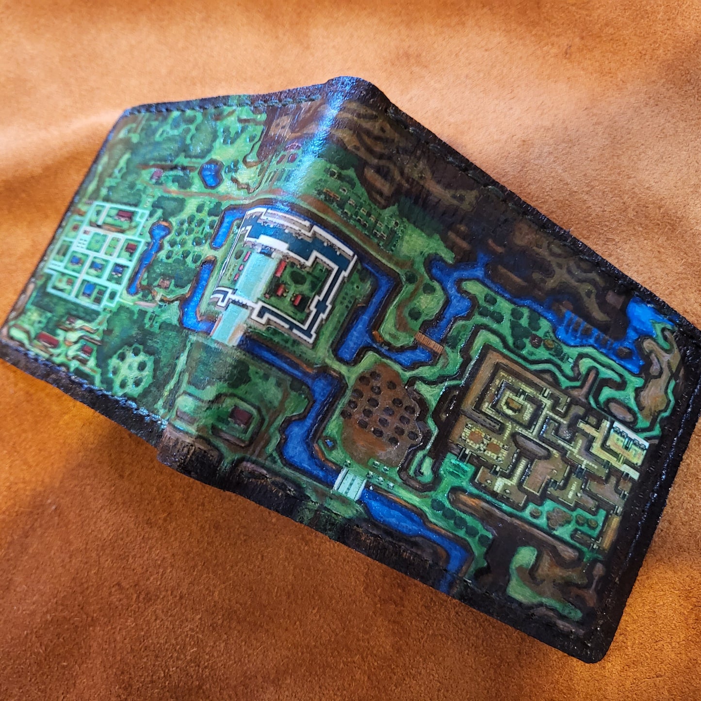 A Link to the past map wallet - leather wallet- Leather Bifold Wallet - Handcrafted Legend of Zelda Wallet - Link Wallet