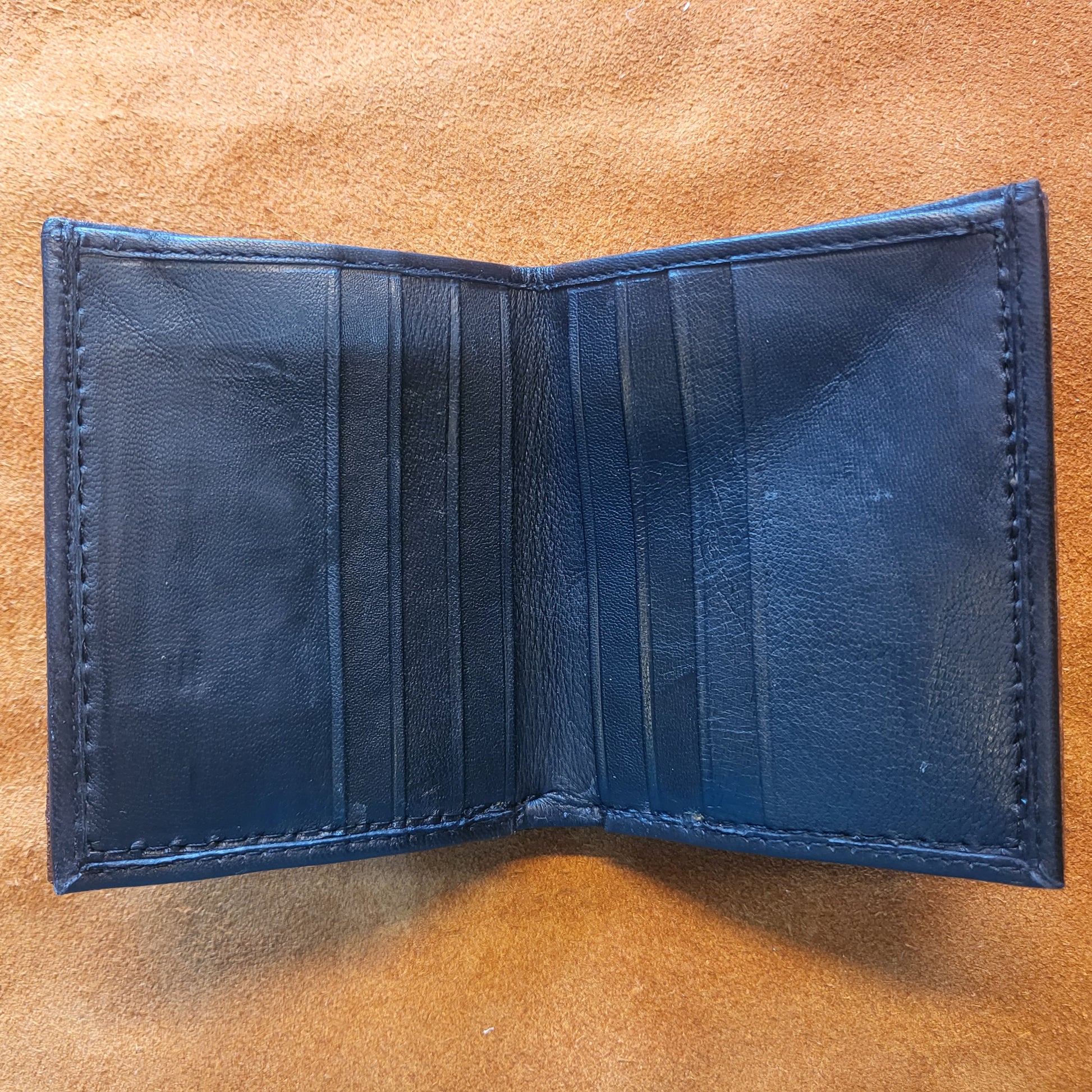 Ceratopsian Fossil - mini Leather Bifold Wallet - you choose the same as the listing photo or mettalic gold, brown or black for the fossil -