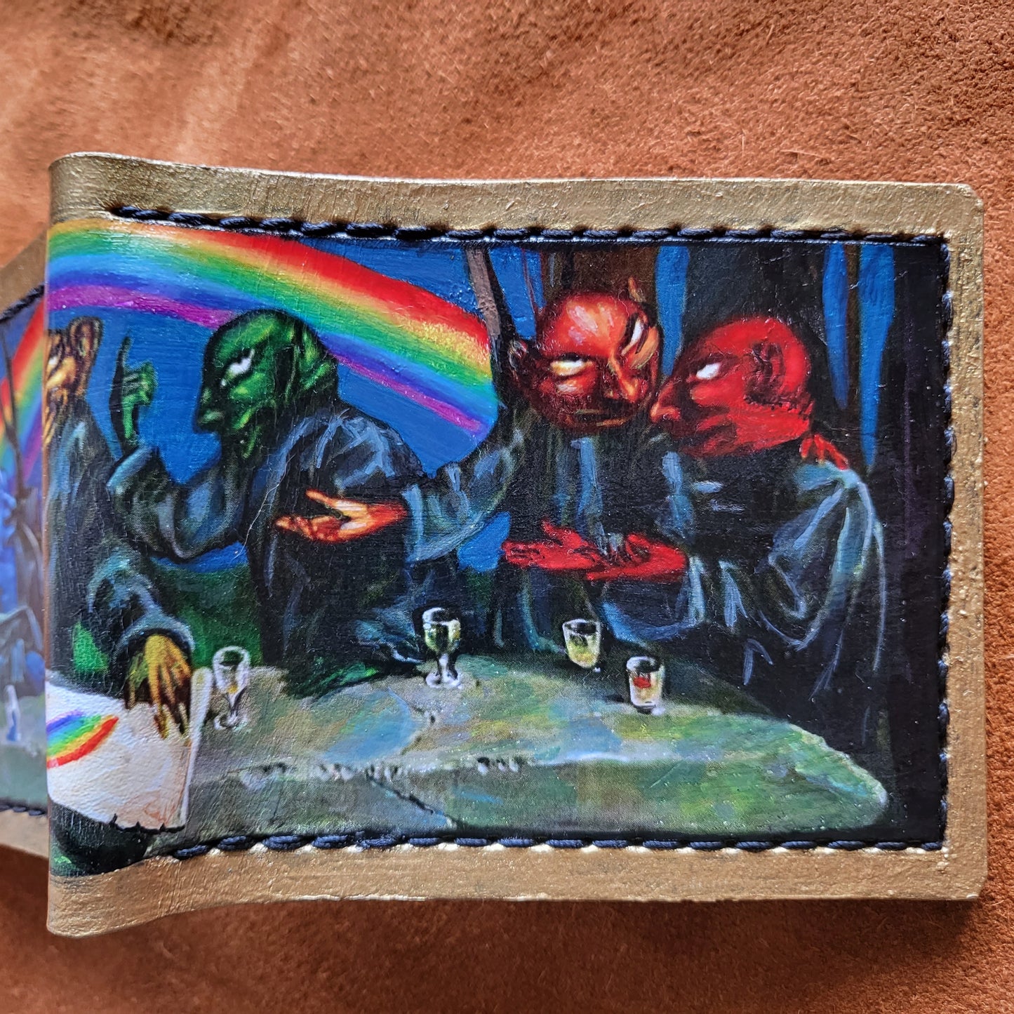 Rainbow Goblins soft Leather Bifold Wallet