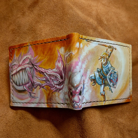 Link vrs ghost pokemon version 2 - Leather Bifold Wallet