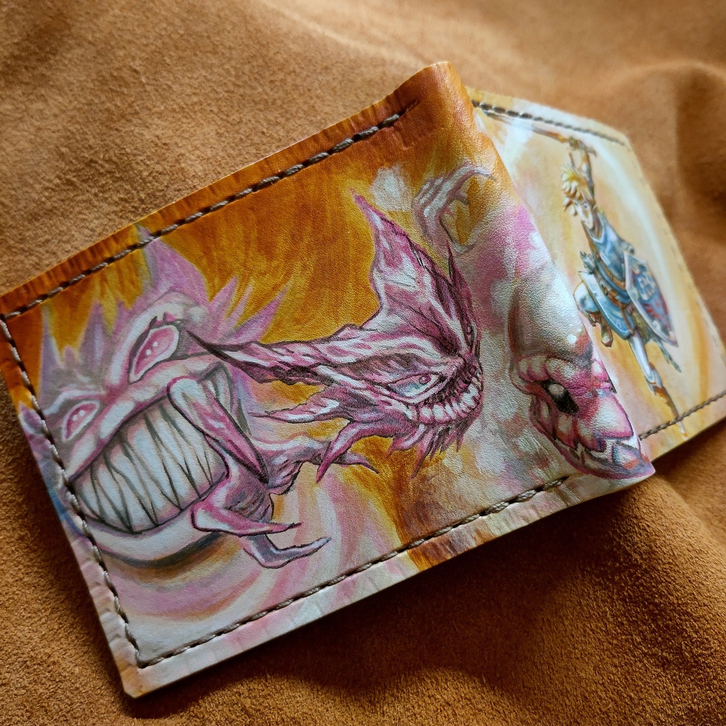 Link vrs ghost pokemon version 2 - Leather Bifold Wallet
