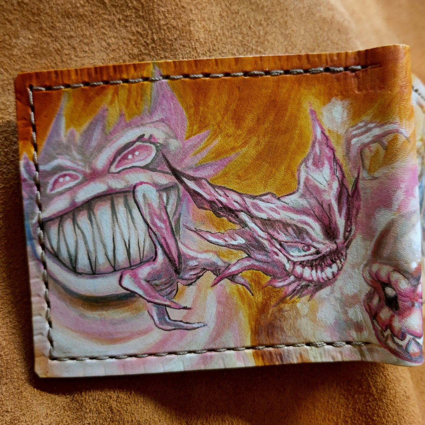 Link vrs ghost pokemon version 2 - Leather Bifold Wallet