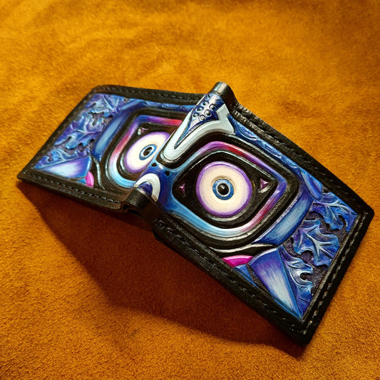 Revealing Skull Kid - Nocturne version - Majoras Mask leather wallet- - Leather Bifold Wallet - Handcrafted Legend of Zelda Wallet -