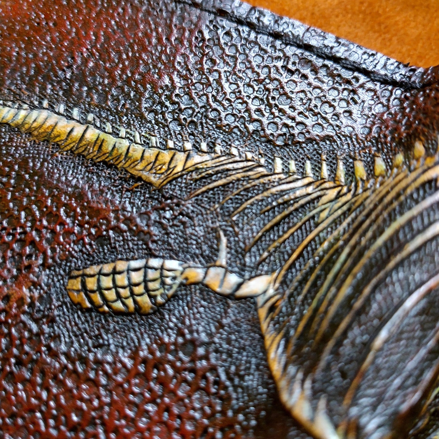 Icthyasaur Fossil - Leather Bifold Wallet -