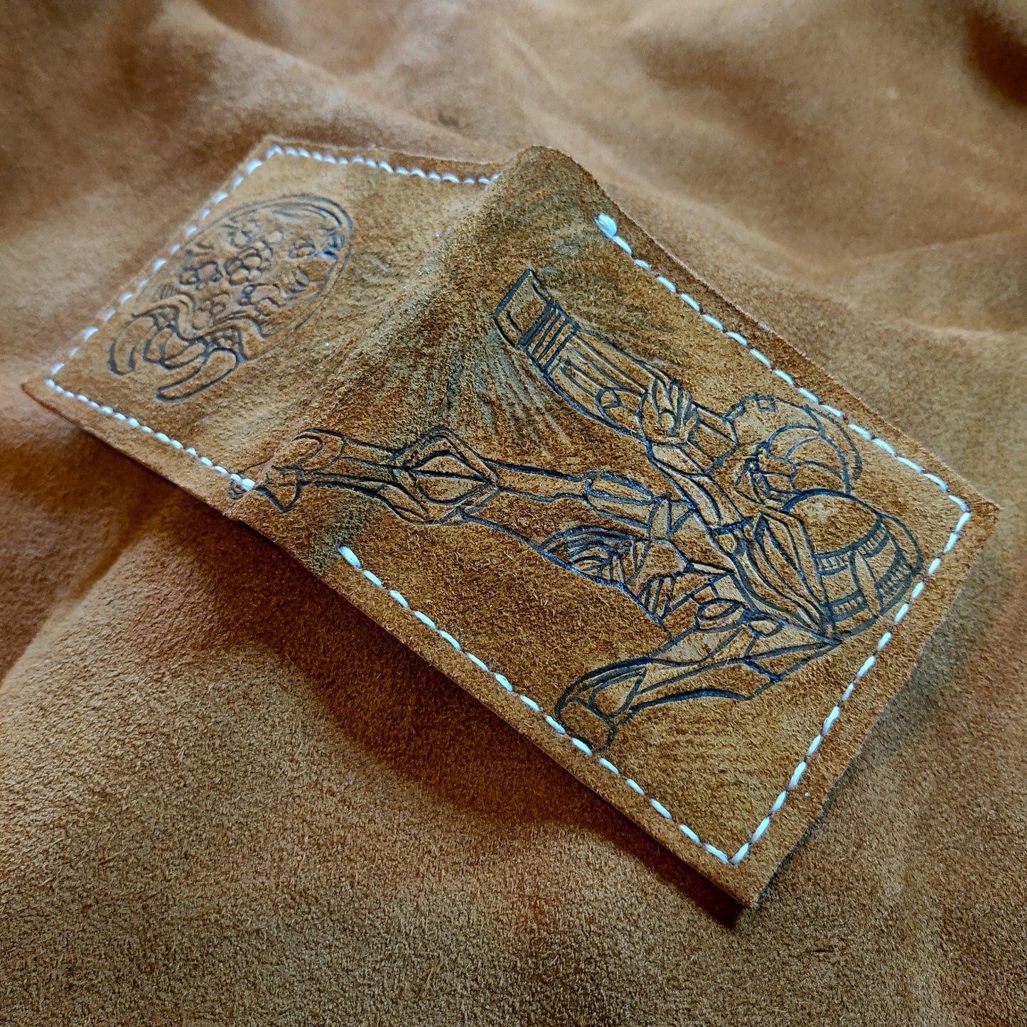 Suede Super Metroid Samus Leather wallet.