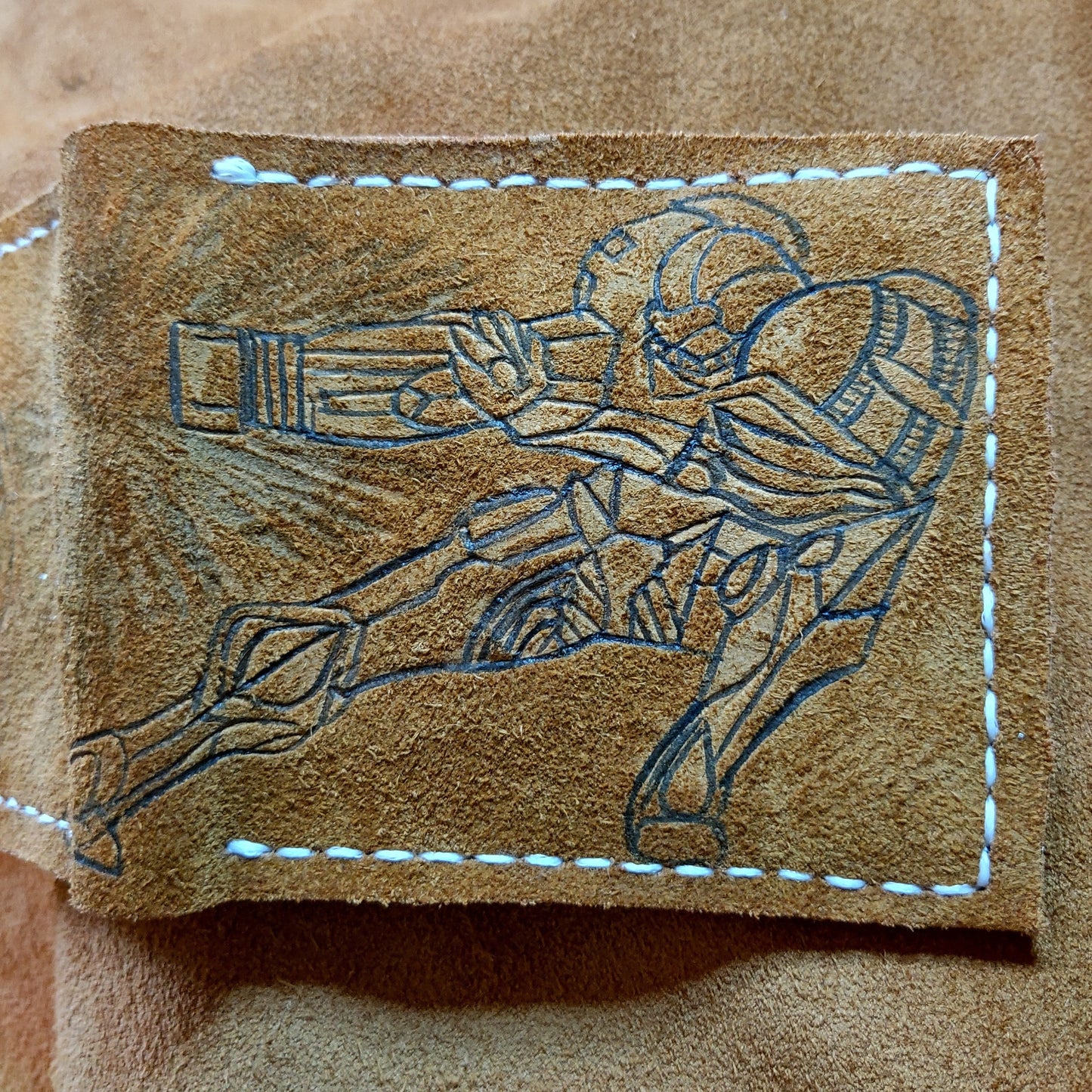 Suede Super Metroid Samus Leather wallet.