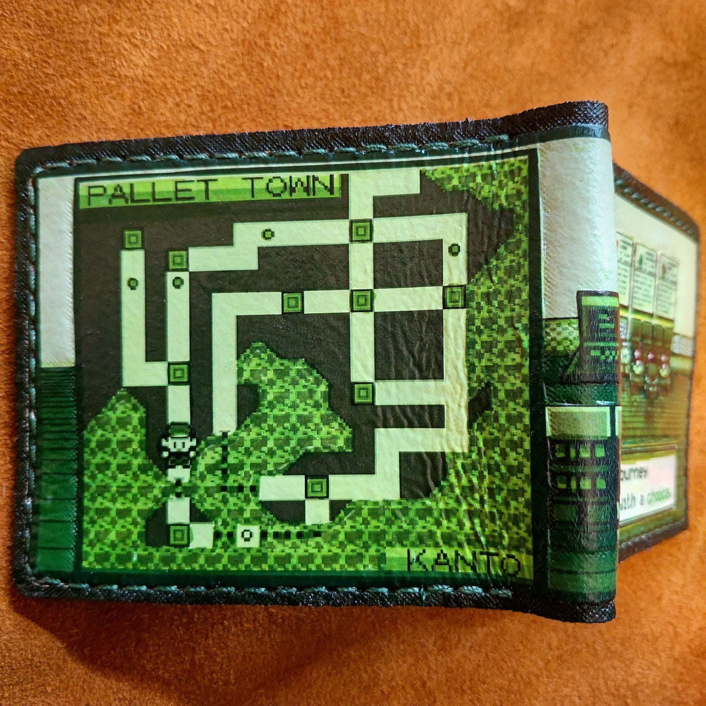 Choose you starter - pokemon red and blue - Leather Bifold Wallet - Handcrafted Wallet -