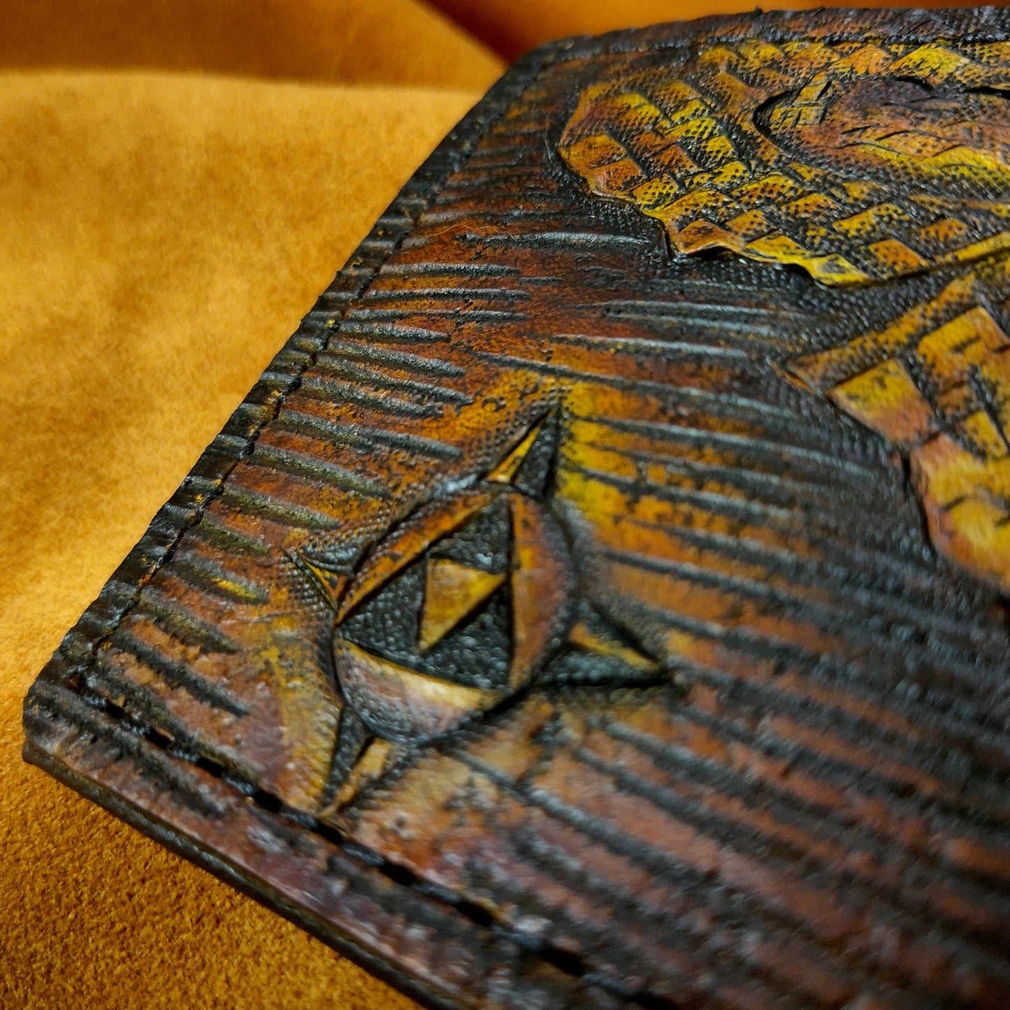 Map of Hyrule leather wallet- Deep Carved Leather Bifold Wallet - Handcrafted Legend of Zelda Wallet - Link Wallet