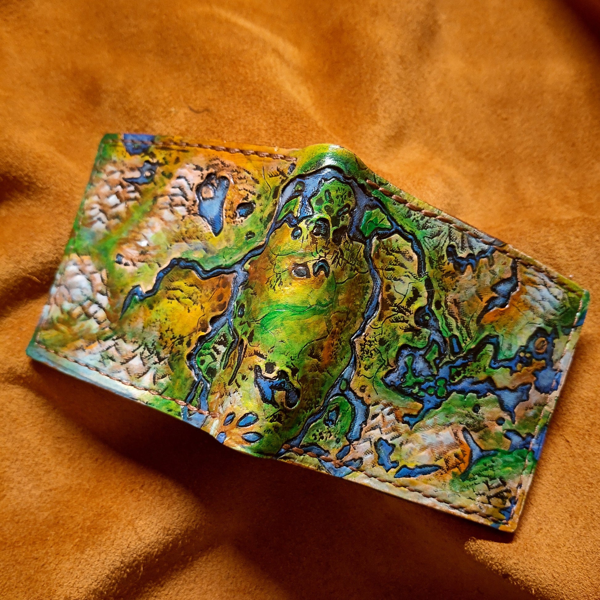 Map of Hyrule, breath of the wild leather wallet- Leather Bifold Wallet - Handcrafted Legend of Zelda Wallet -