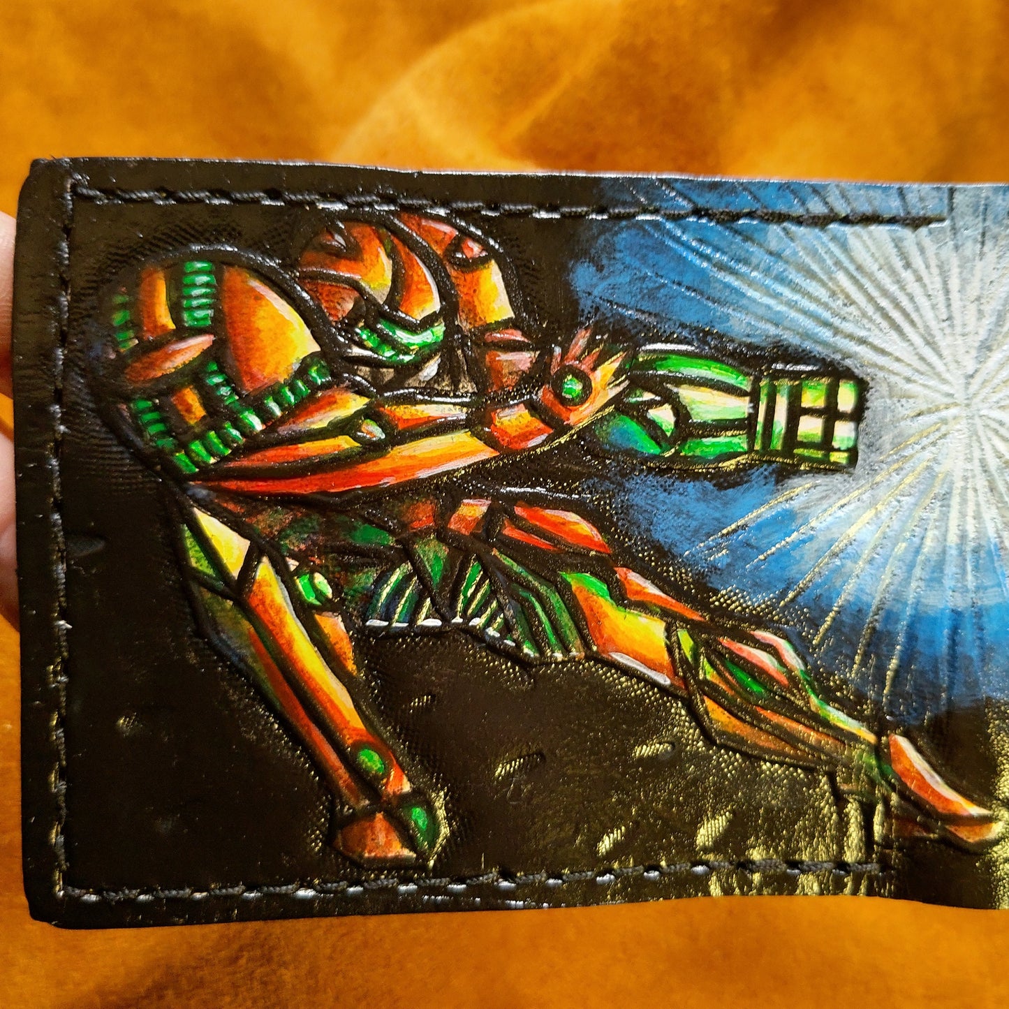 Super Metroid - Motherbrain - Leather Bifold Wallet - Handcrafted Wallet -