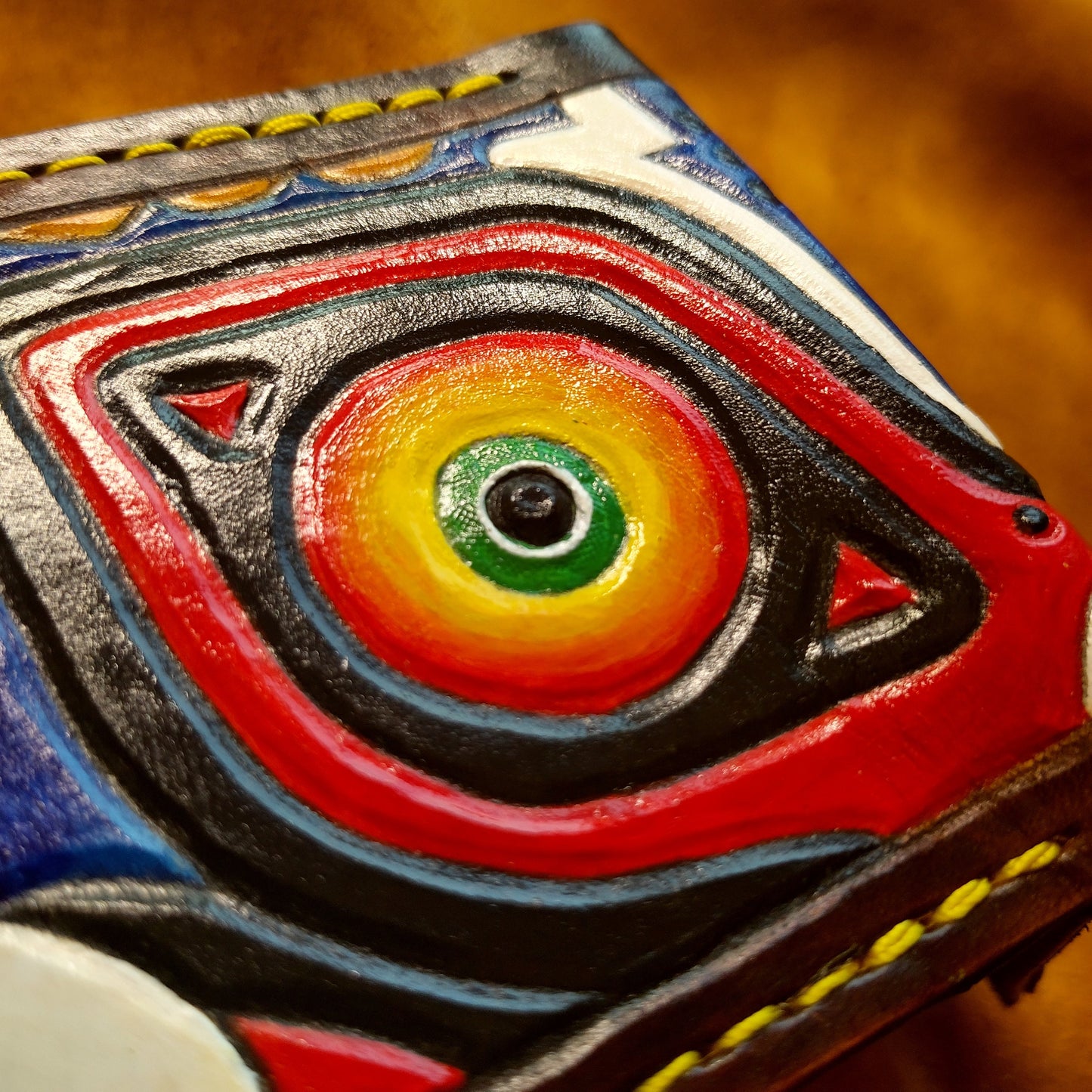 Oak leaf Majoras Mask leather wallet- Leather Bifold Wallet - Handcrafted Legend of Zelda Wallet - Link Wallet