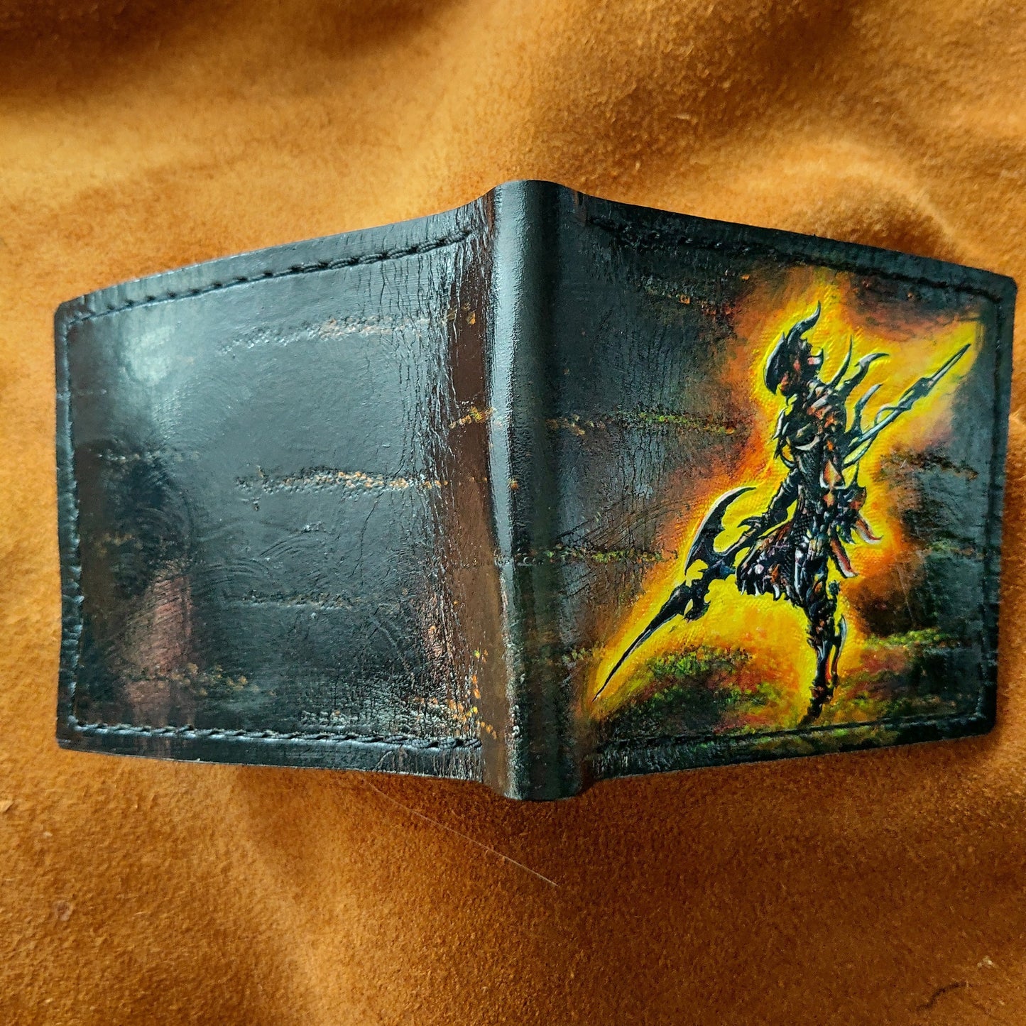 Dragoon - dark Leather Bifold Wallet - Handcrafted Final Fantasy 14 inspired Wallet -