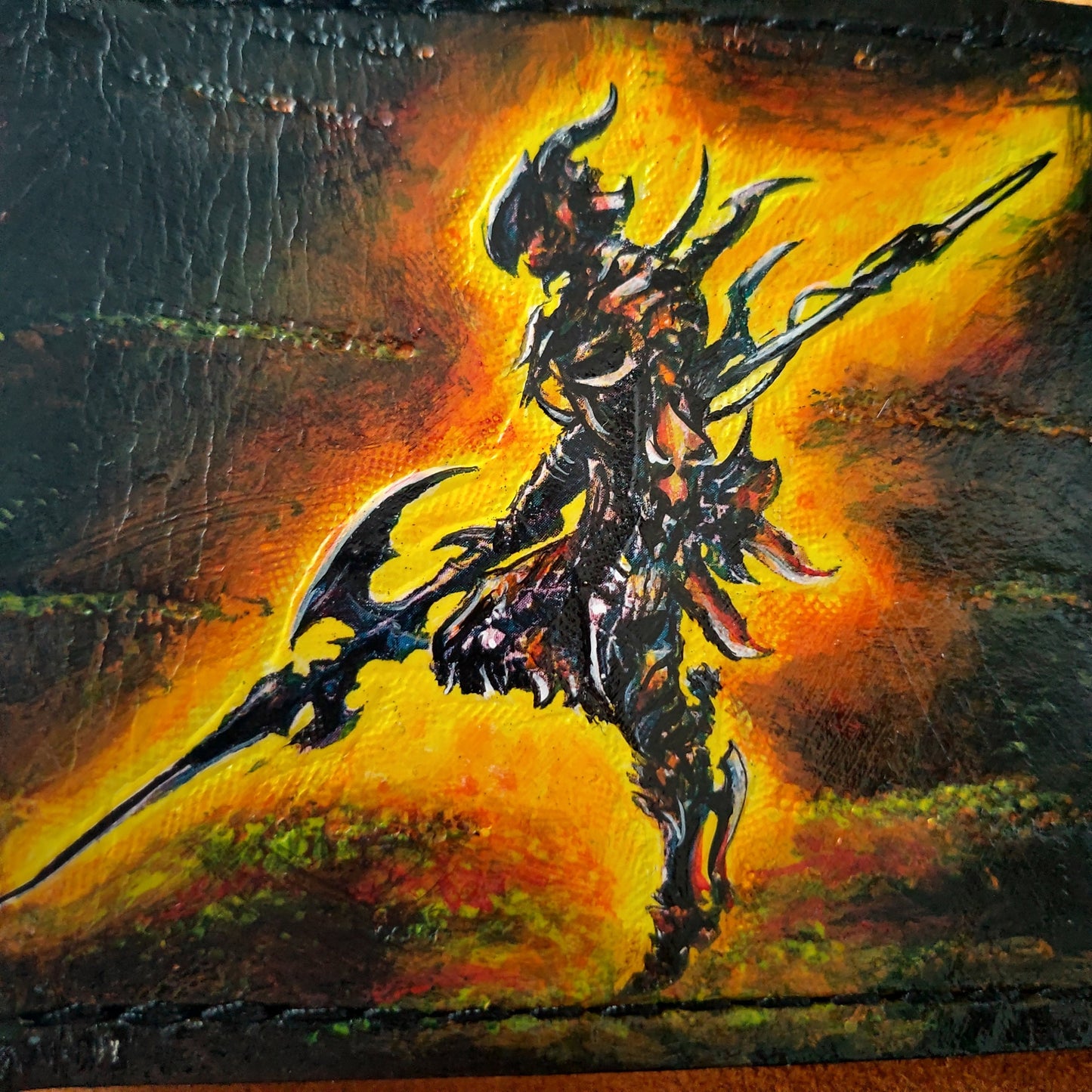 Dragoon - dark Leather Bifold Wallet - Handcrafted Final Fantasy 14 inspired Wallet -