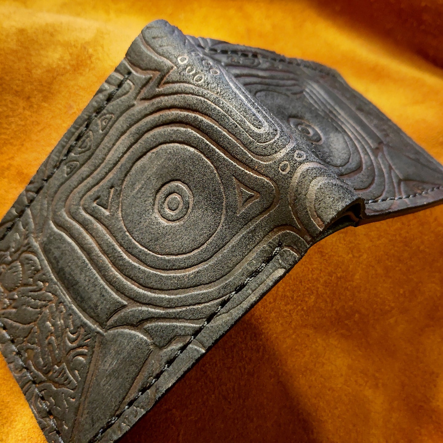 Suede Majoras Mask Leather wallet Black version