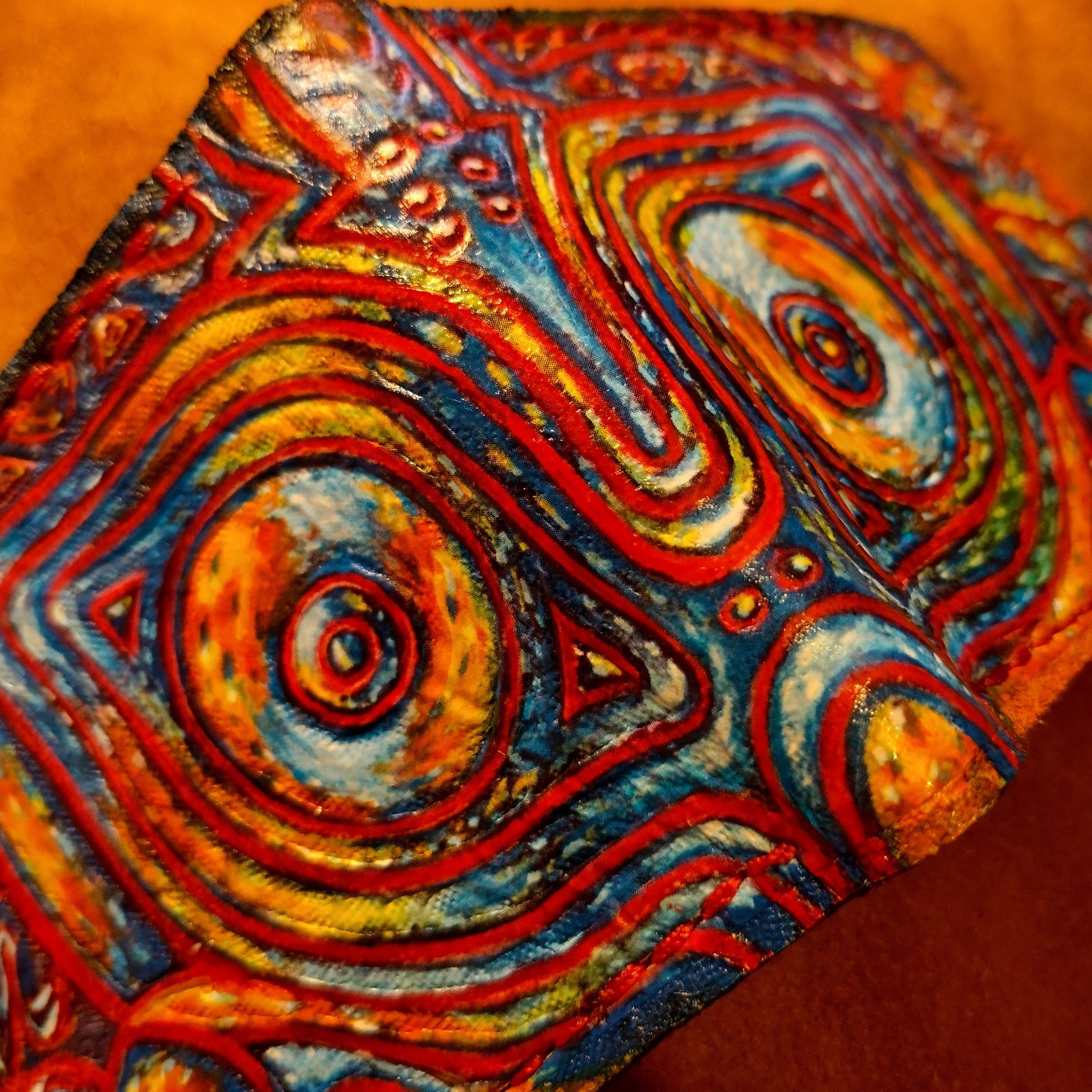 Radiant Majora mask leather wallet- Leather Bifold Wallet - Handcrafted Legend of Zelda Wallet - Link Wallet