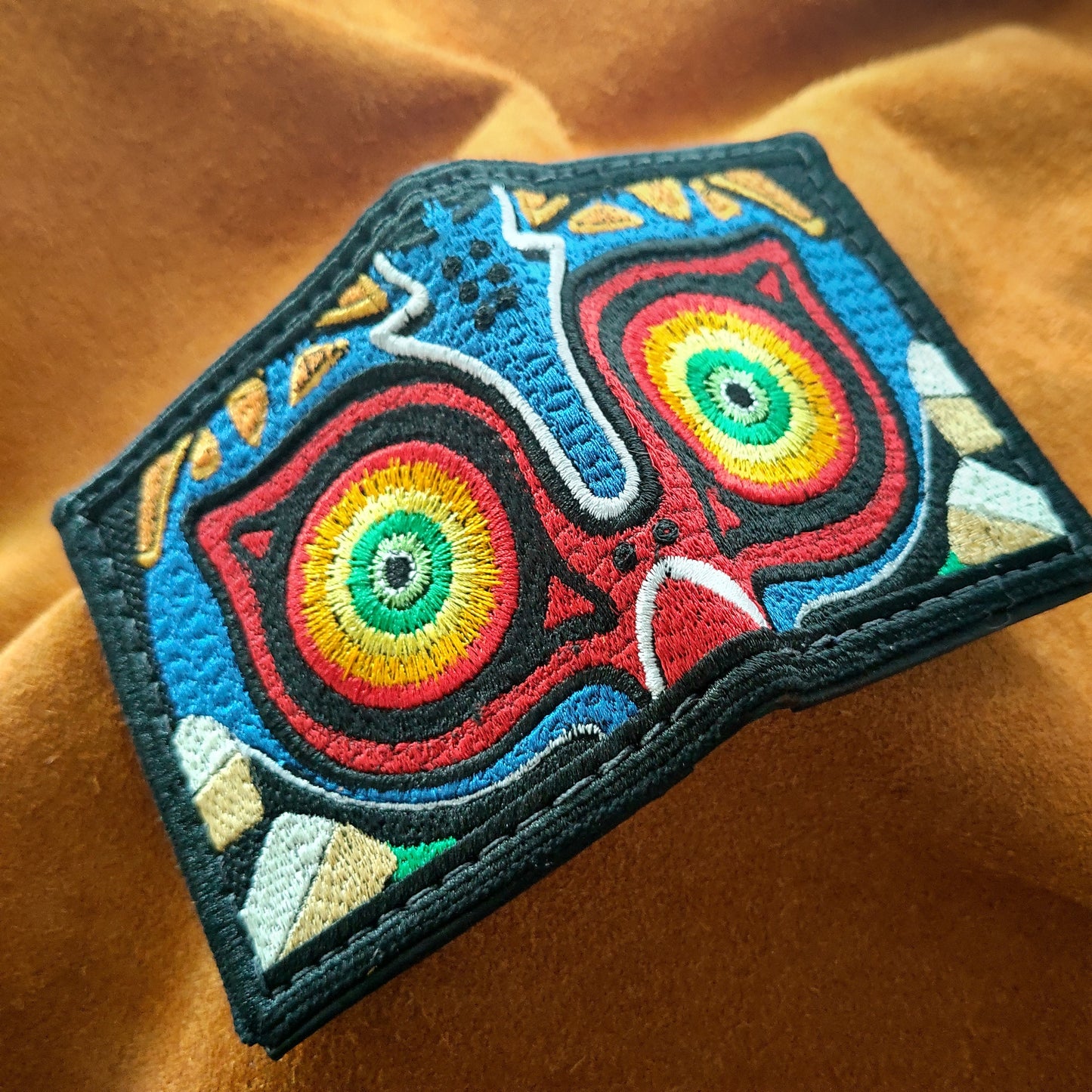 Majoras Mask textile/leather wallet- Jan 2024 Ed - Leather Bifold Wallet - Handcrafted Legend of Zelda Wallet - Link Wallet