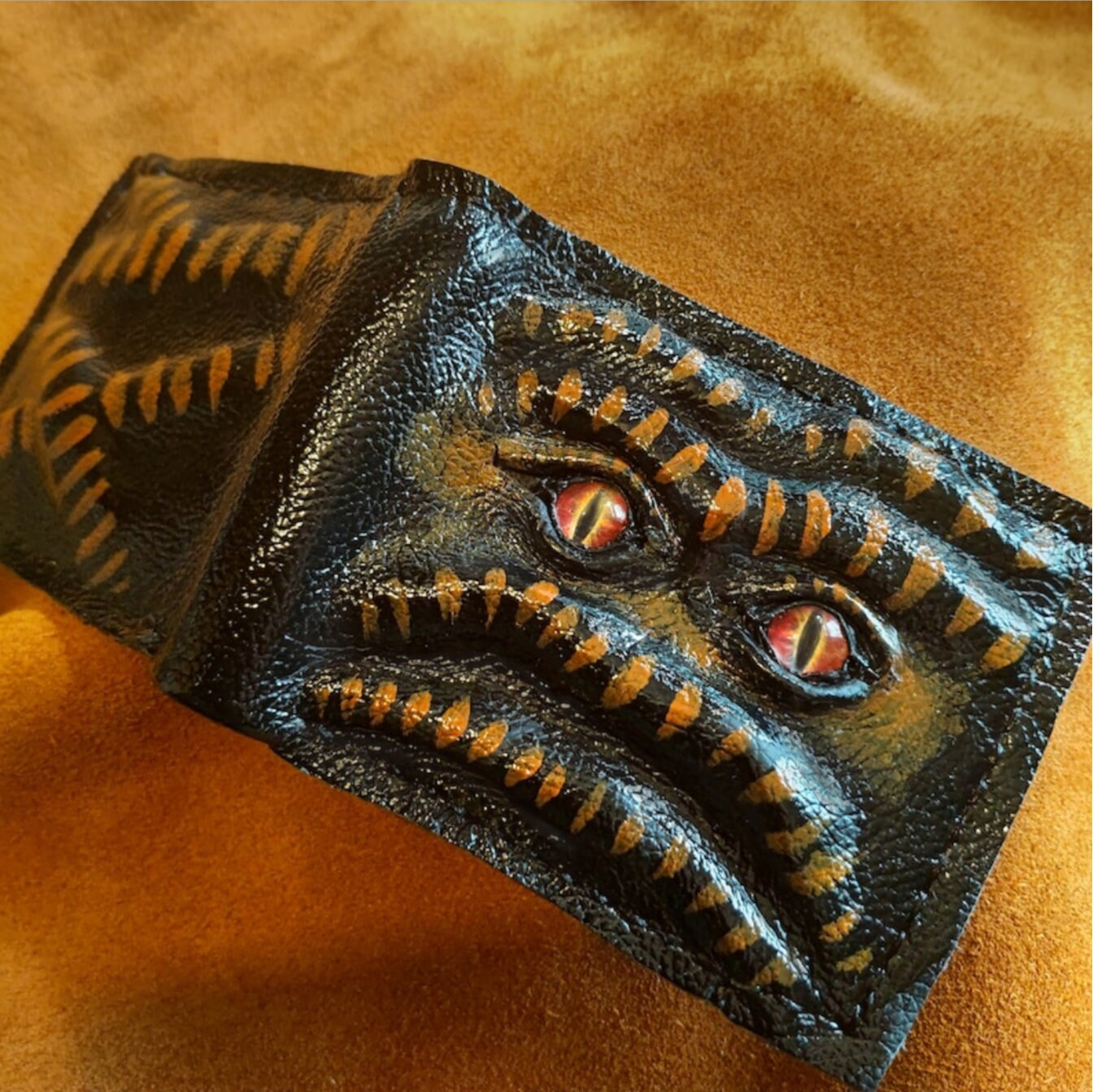 Enderman eyes - Necromonicon - demon eyes - Leather wallet.