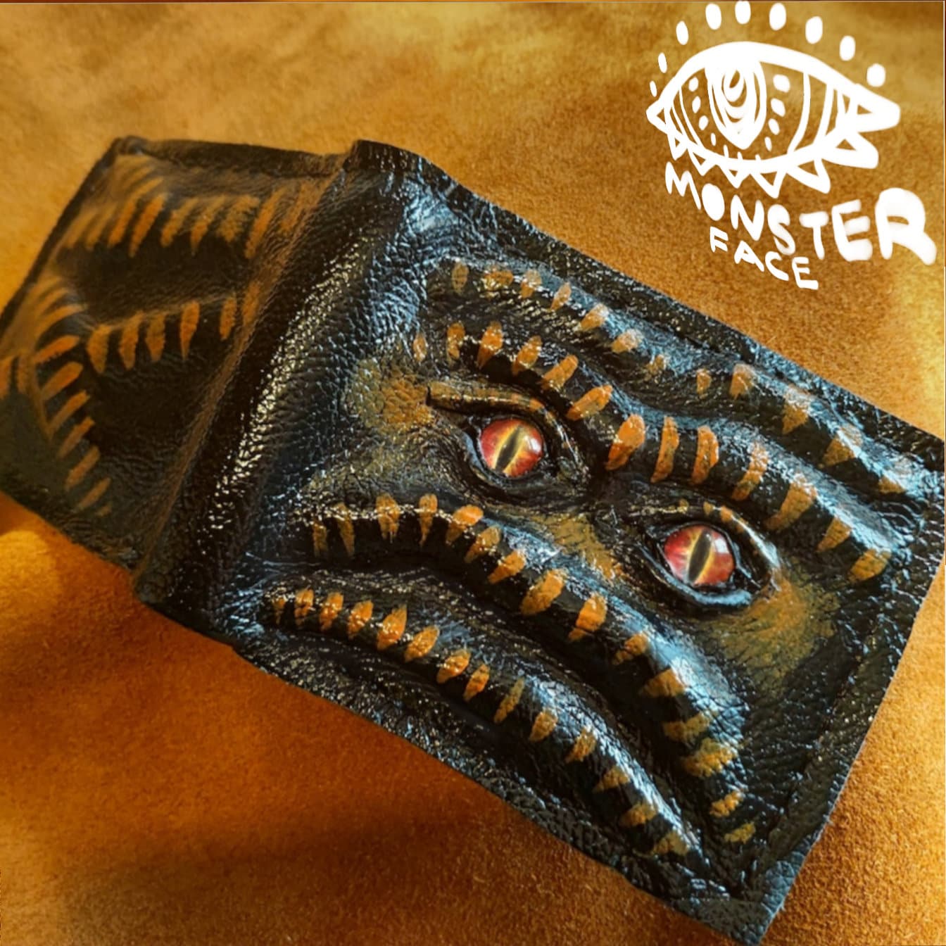 Enderman eyes - Necromonicon - demon eyes - Leather wallet.