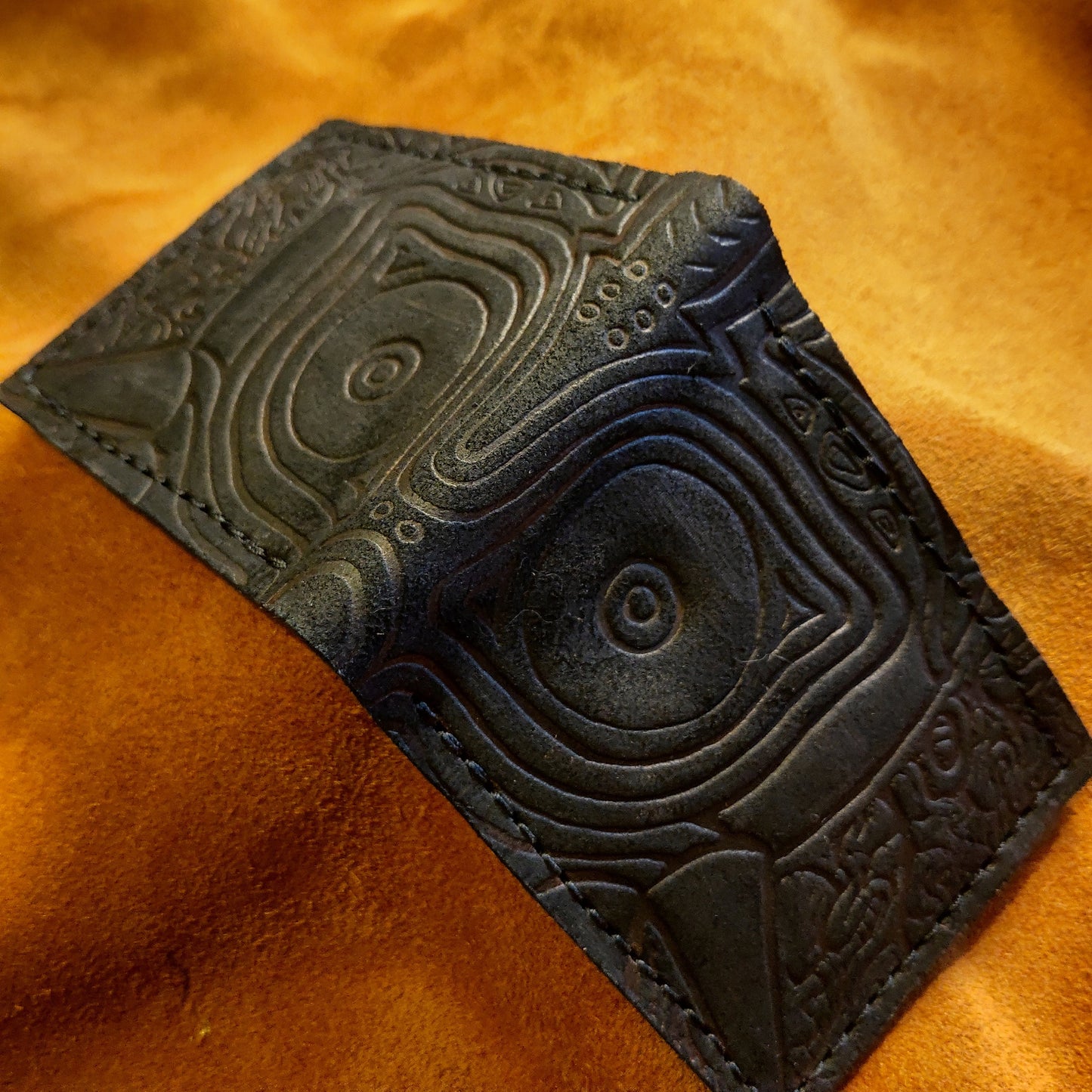 Suede Majoras Mask Leather wallet Black version